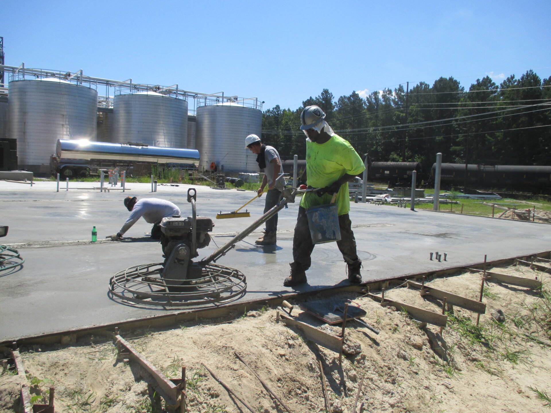 Group of men working on a construction site.